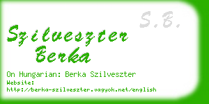 szilveszter berka business card